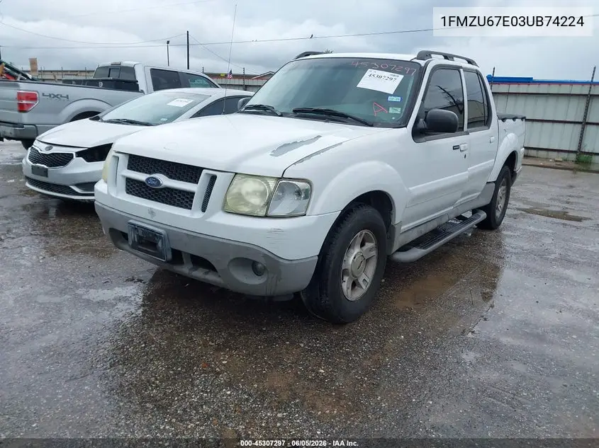 2003 Ford Explorer Sport Trac Xls/Xlt VIN: 1FMZU67E03UB74224 Lot: 45307297