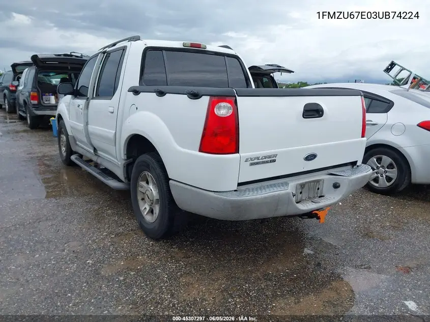 2003 Ford Explorer Sport Trac Xls/Xlt VIN: 1FMZU67E03UB74224 Lot: 45307297