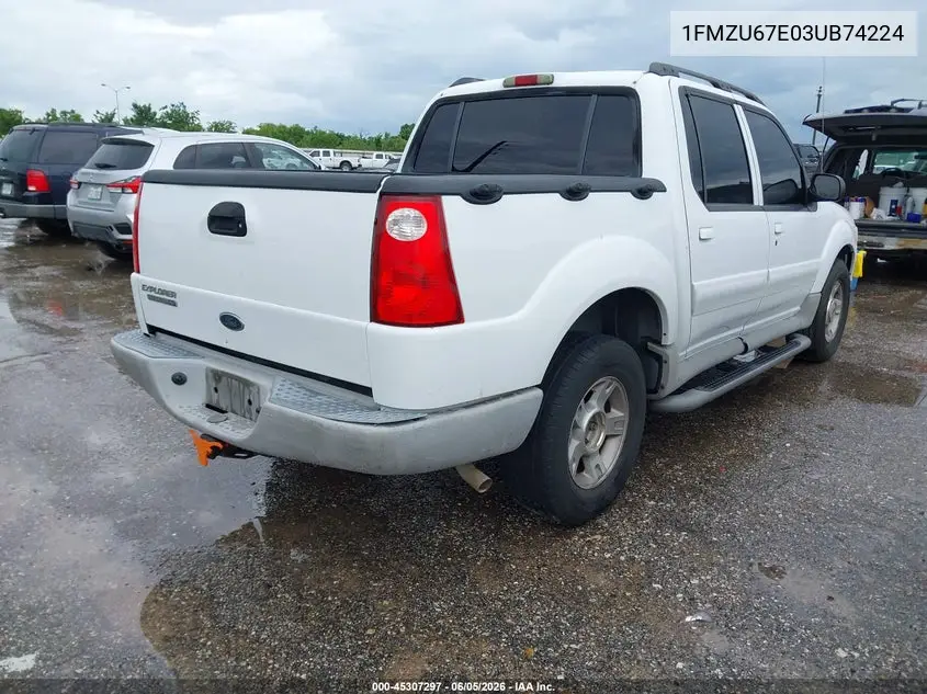 2003 Ford Explorer Sport Trac Xls/Xlt VIN: 1FMZU67E03UB74224 Lot: 45307297