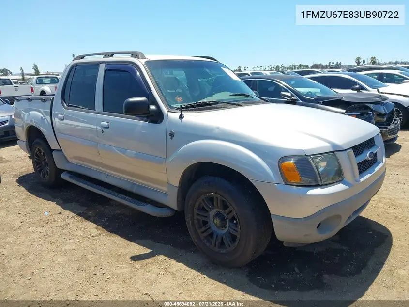 2003 Ford Explorer Sport Trac Xls/Xlt VIN: 1FMZU67E83UB90722 Lot: 45694052
