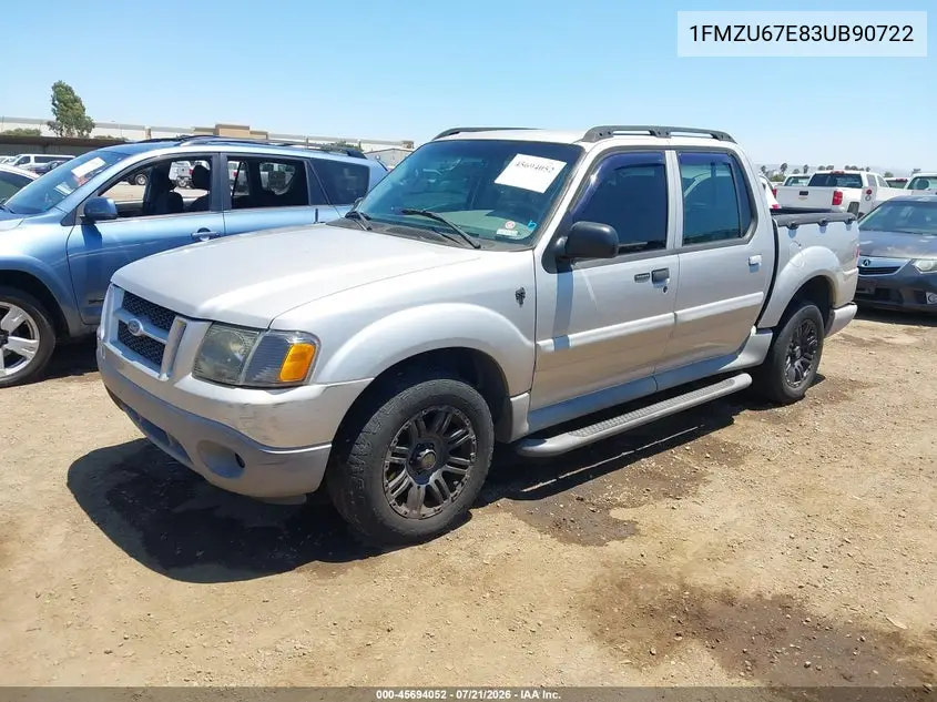 2003 Ford Explorer Sport Trac Xls/Xlt VIN: 1FMZU67E83UB90722 Lot: 45694052