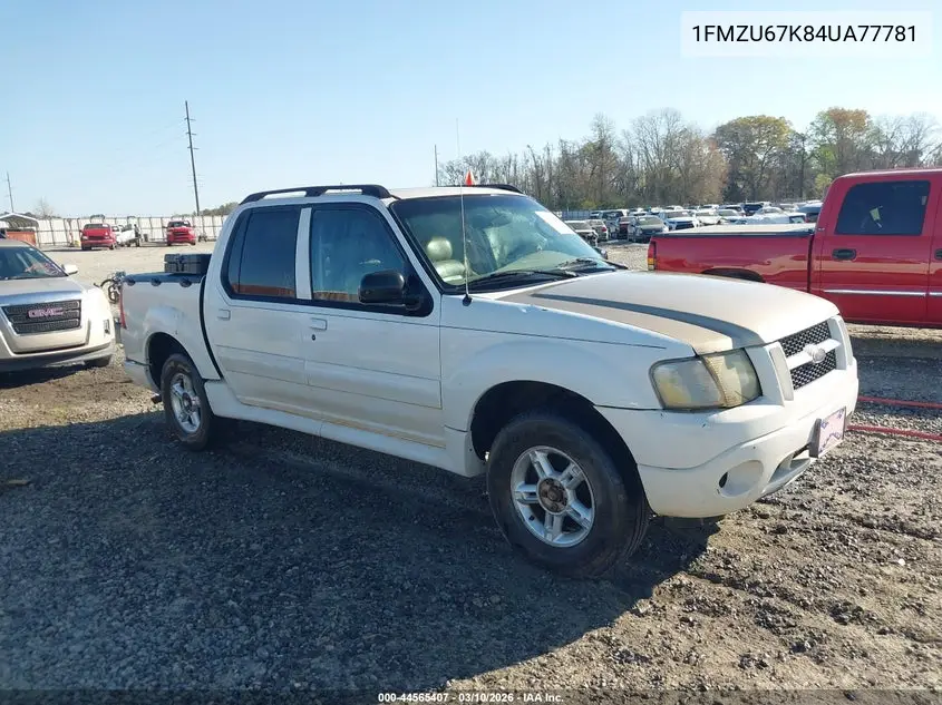 2004 Ford Explorer Sport Trac Adrenalin/Xls/Xlt VIN: 1FMZU67K84UA77781 Lot: 44565407
