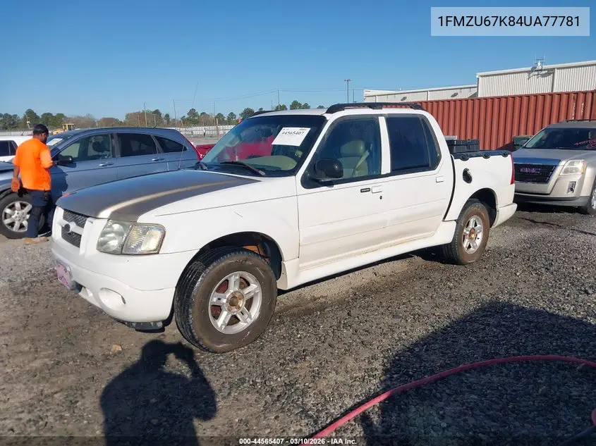 2004 Ford Explorer Sport Trac Adrenalin/Xls/Xlt VIN: 1FMZU67K84UA77781 Lot: 44565407