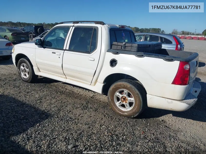 2004 Ford Explorer Sport Trac Adrenalin/Xls/Xlt VIN: 1FMZU67K84UA77781 Lot: 44565407