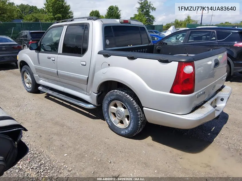 2004 Ford Explorer Sport Trac Adrenalin/Xls/Xlt VIN: 1FMZU77K14UA83640 Lot: 44980512