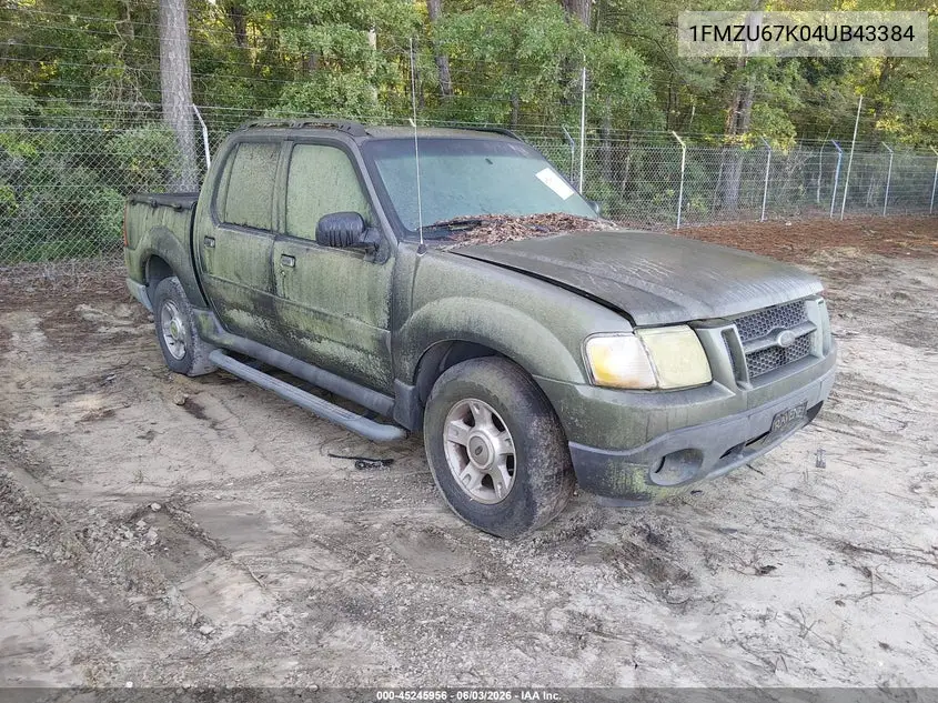 2004 Ford Explorer Sport Trac Adrenalin/Xls/Xlt VIN: 1FMZU67K04UB43384 Lot: 45245956