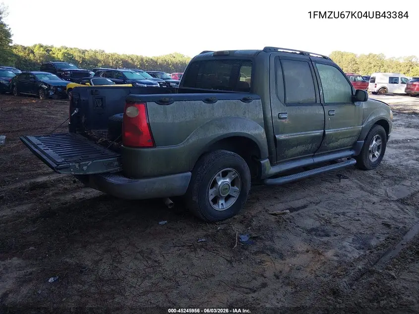 2004 Ford Explorer Sport Trac Adrenalin/Xls/Xlt VIN: 1FMZU67K04UB43384 Lot: 45245956
