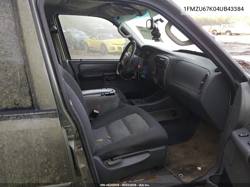 2004 Ford Explorer Sport Trac Adrenalin/Xls/Xlt VIN: 1FMZU67K04UB43384 Lot: 45245956