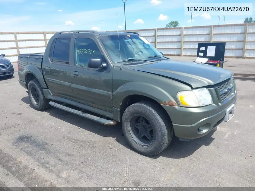 2004 Ford Explorer Sport Trac Adrenalin/Xls/Xlt VIN: 1FMZU67KX4UA22670 Lot: 45370719