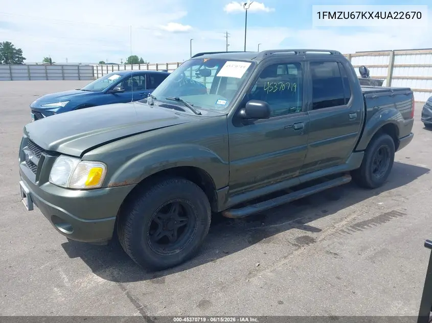 2004 Ford Explorer Sport Trac Adrenalin/Xls/Xlt VIN: 1FMZU67KX4UA22670 Lot: 45370719