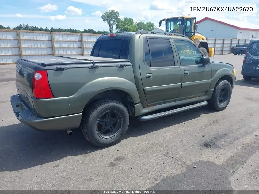 2004 Ford Explorer Sport Trac Adrenalin/Xls/Xlt VIN: 1FMZU67KX4UA22670 Lot: 45370719