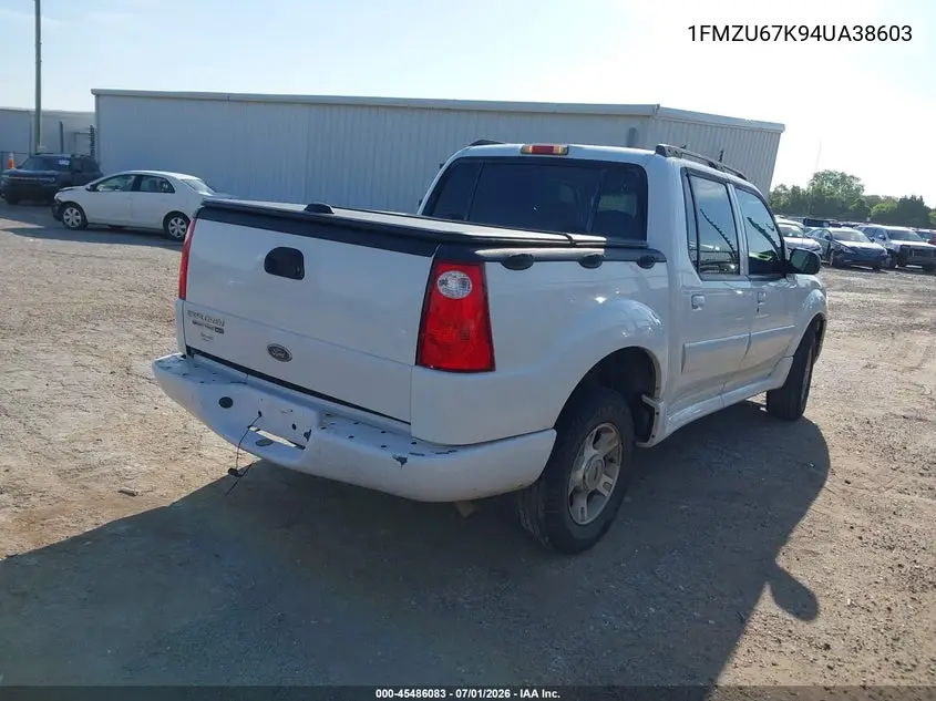 2004 Ford Explorer Sport Trac Adrenalin/Xls/Xlt VIN: 1FMZU67K94UA38603 Lot: 45486083
