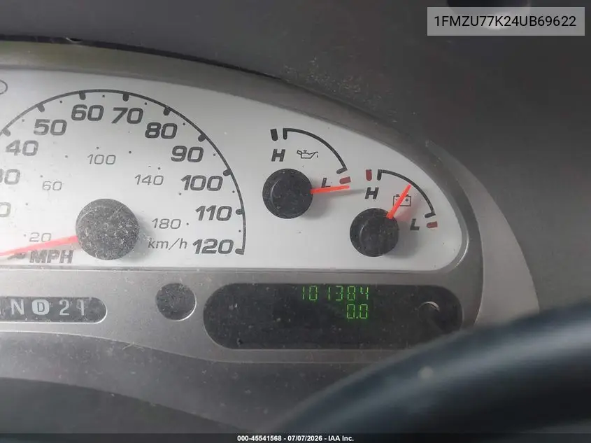 2004 Ford Explorer Sport Trac Adrenalin/Xls/Xlt VIN: 1FMZU77K24UB69622 Lot: 45541568