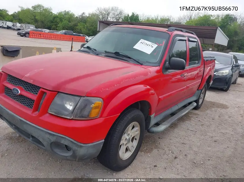 2005 Ford Explorer Sport Trac Adrenalin/Xls/Xlt VIN: 1FMZU67K95UB56670 Lot: 44734376