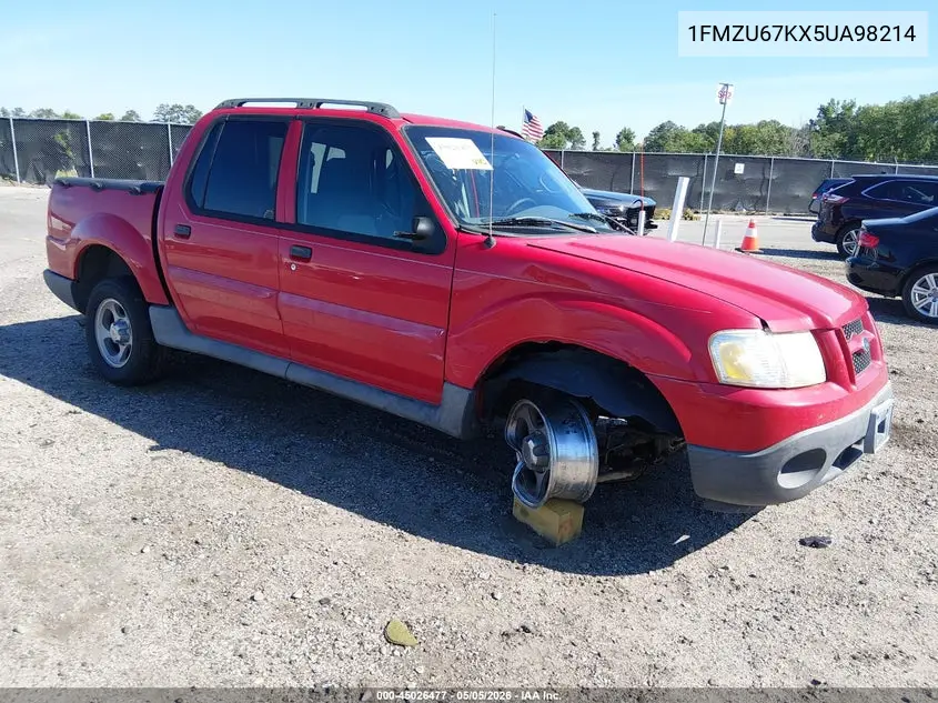 2005 Ford Explorer Sport Trac VIN: 1FMZU67KX5UA98214 Lot: 45026477