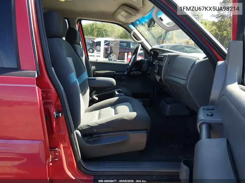 2005 Ford Explorer Sport Trac VIN: 1FMZU67KX5UA98214 Lot: 45026477
