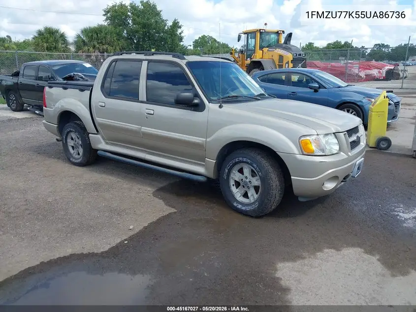 2005 Ford Explorer Sport Trac Adrenalin/Xls/Xlt VIN: 1FMZU77K55UA86736 Lot: 45167027