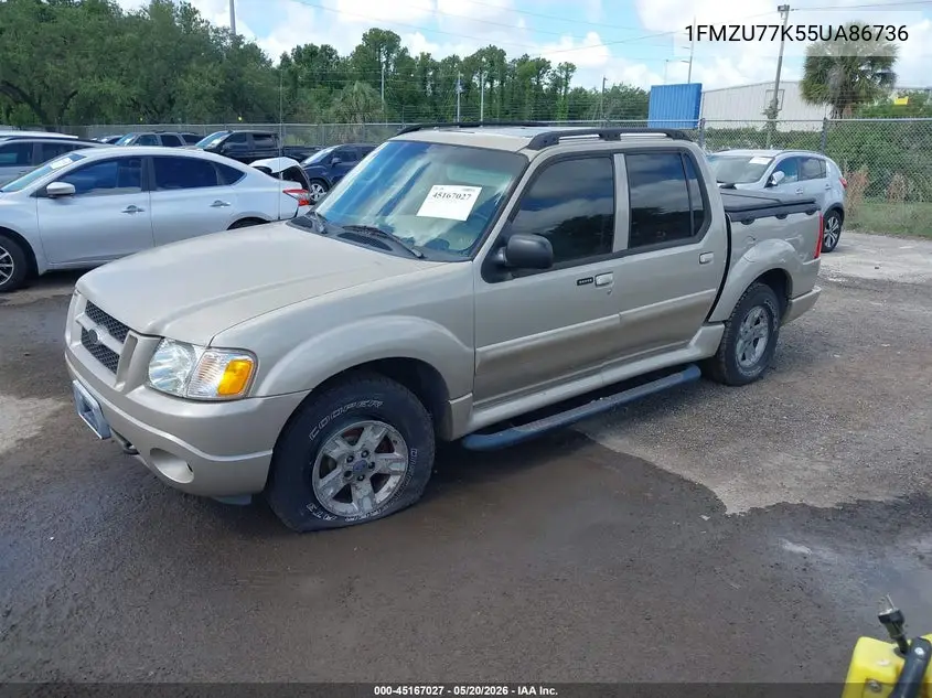 2005 Ford Explorer Sport Trac Adrenalin/Xls/Xlt VIN: 1FMZU77K55UA86736 Lot: 45167027