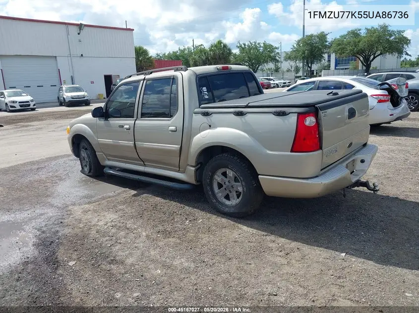 2005 Ford Explorer Sport Trac Adrenalin/Xls/Xlt VIN: 1FMZU77K55UA86736 Lot: 45167027