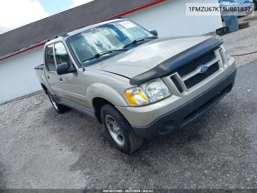 2005 Ford Explorer Sport Trac Adrenalin/Xls/Xlt VIN: 1FMZU67K15UB81837 Lot: 45173489