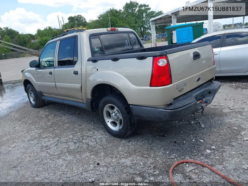 2005 Ford Explorer Sport Trac Adrenalin/Xls/Xlt VIN: 1FMZU67K15UB81837 Lot: 45173489