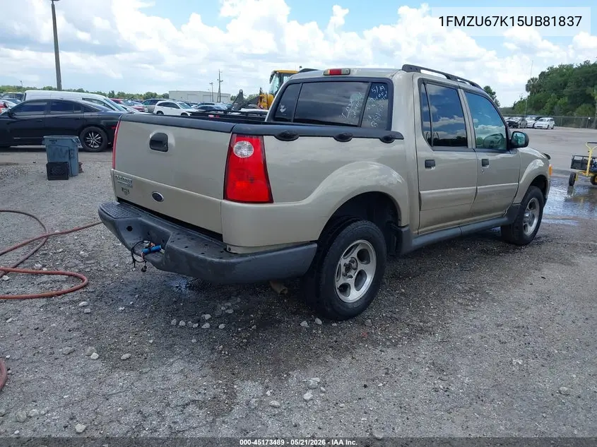 2005 Ford Explorer Sport Trac Adrenalin/Xls/Xlt VIN: 1FMZU67K15UB81837 Lot: 45173489