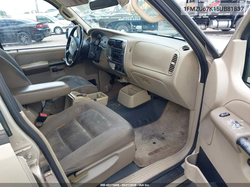 2005 Ford Explorer Sport Trac Adrenalin/Xls/Xlt VIN: 1FMZU67K15UB81837 Lot: 45173489