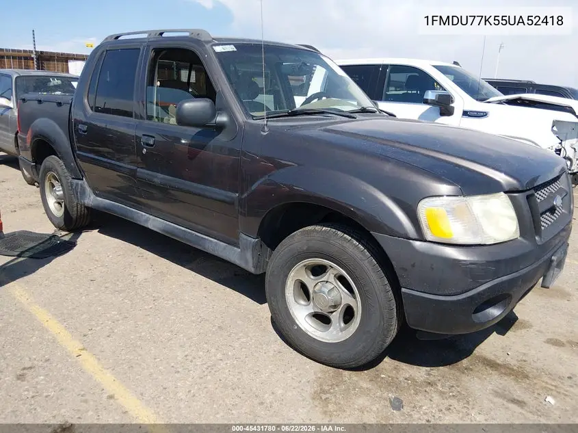 2005 Ford Explorer Sport Trac Adrenalin/Xls/Xlt VIN: 1FMDU77K55UA52418 Lot: 45431780