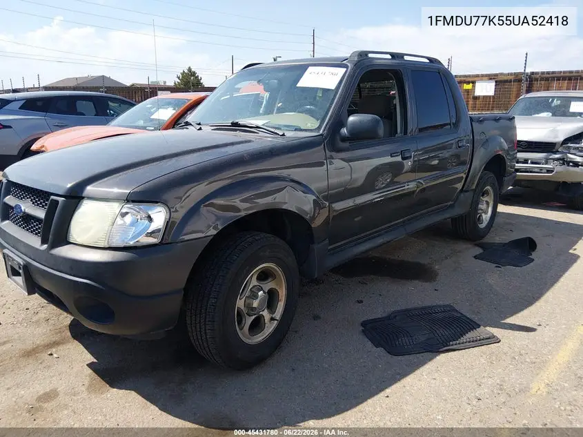 2005 Ford Explorer Sport Trac Adrenalin/Xls/Xlt VIN: 1FMDU77K55UA52418 Lot: 45431780