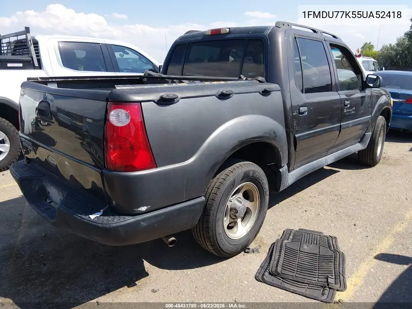 2005 Ford Explorer Sport Trac Adrenalin/Xls/Xlt VIN: 1FMDU77K55UA52418 Lot: 45431780