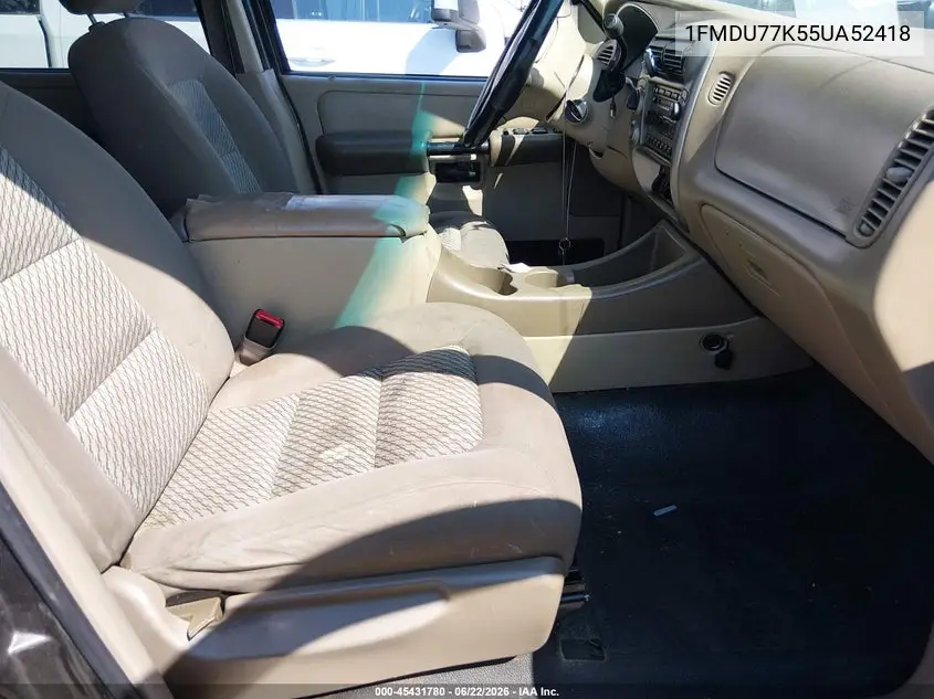 2005 Ford Explorer Sport Trac Adrenalin/Xls/Xlt VIN: 1FMDU77K55UA52418 Lot: 45431780