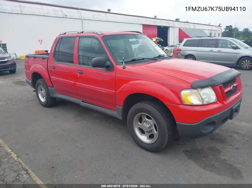 2005 Ford Explorer Sport Trac Adrenalin/Xls/Xlt VIN: 1FMZU67K75UB94110 Lot: 45515579
