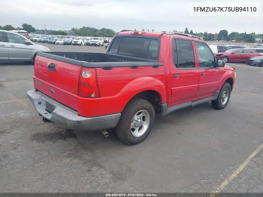 2005 Ford Explorer Sport Trac Adrenalin/Xls/Xlt VIN: 1FMZU67K75UB94110 Lot: 45515579
