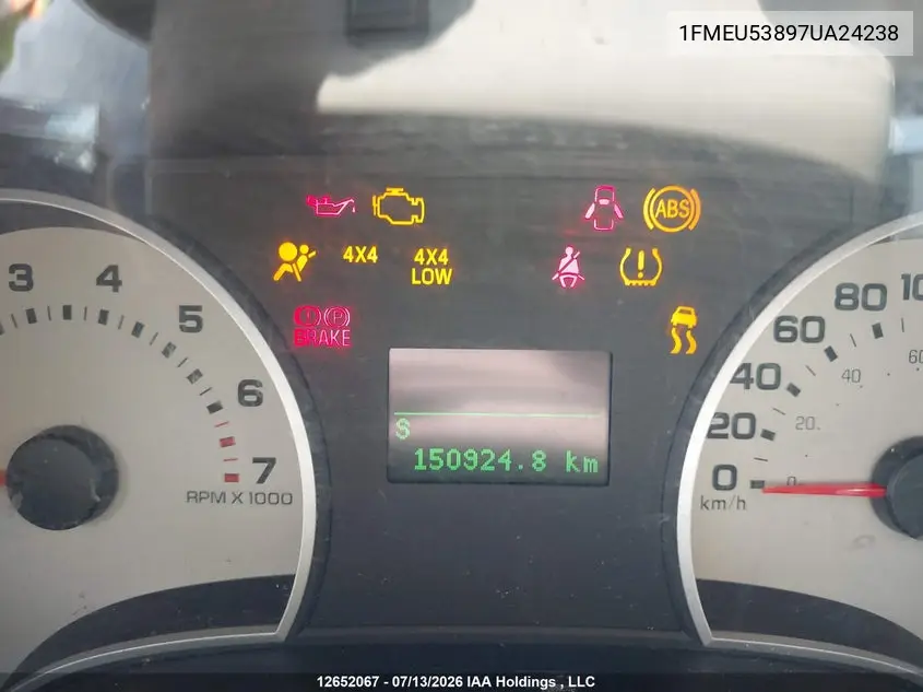 2007 Ford Explorer Sport Trac Limited VIN: 1FMEU53897UA24238 Lot: 12652067