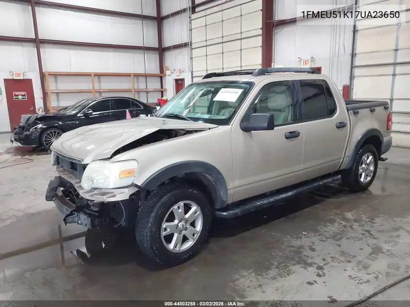 2007 Ford Explorer Sport Trac Xlt VIN: 1FMEU51K17UA23650 Lot: 44503258
