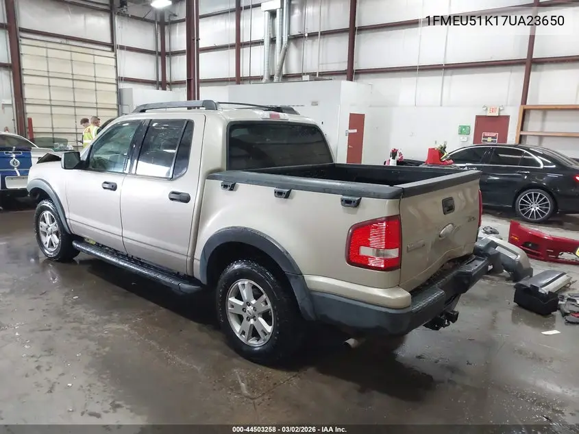 2007 Ford Explorer Sport Trac Xlt VIN: 1FMEU51K17UA23650 Lot: 44503258