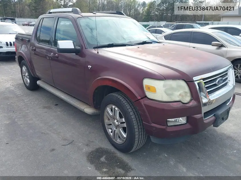 2007 Ford Explorer Sport Trac Limited VIN: 1FMEU33847UA70421 Lot: 44648407