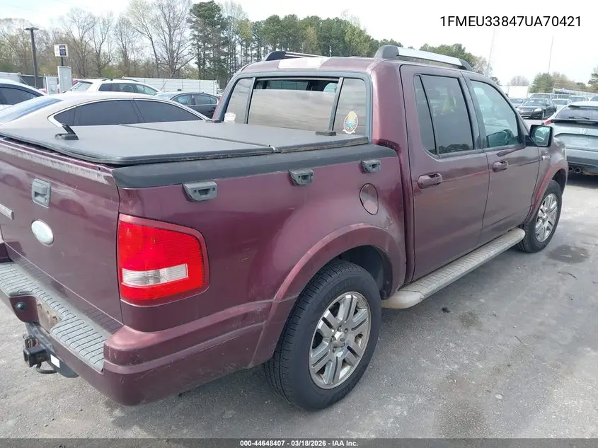 2007 Ford Explorer Sport Trac Limited VIN: 1FMEU33847UA70421 Lot: 44648407