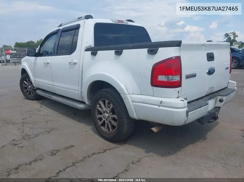 2007 Ford Explorer Sport Trac Limited VIN: 1FMEU53K87UA27465 Lot: 45155544