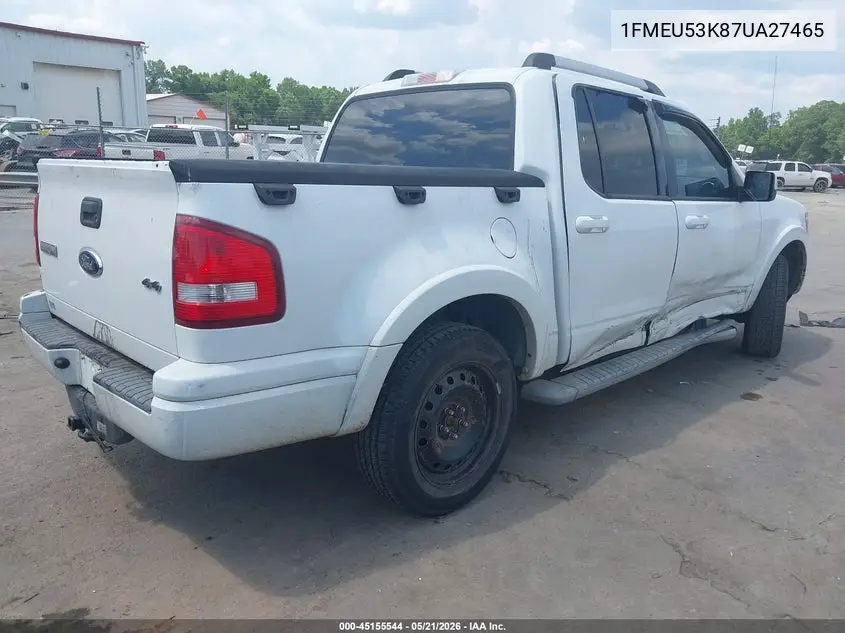2007 Ford Explorer Sport Trac Limited VIN: 1FMEU53K87UA27465 Lot: 45155544