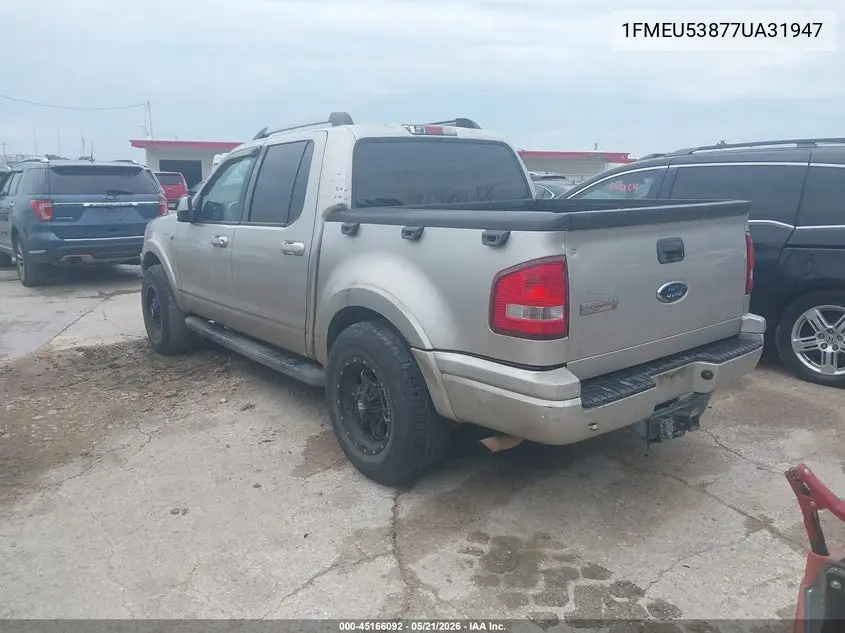 2007 Ford Explorer Sport Trac Limited VIN: 1FMEU53877UA31947 Lot: 45166092