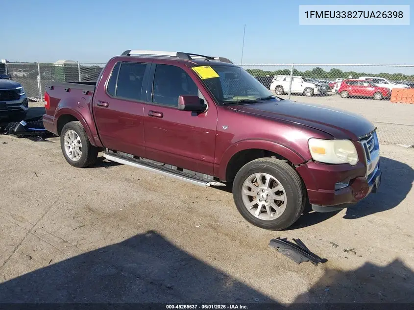 2007 Ford Explorer Sport Trac Limited VIN: 1FMEU33827UA26398 Lot: 45265637