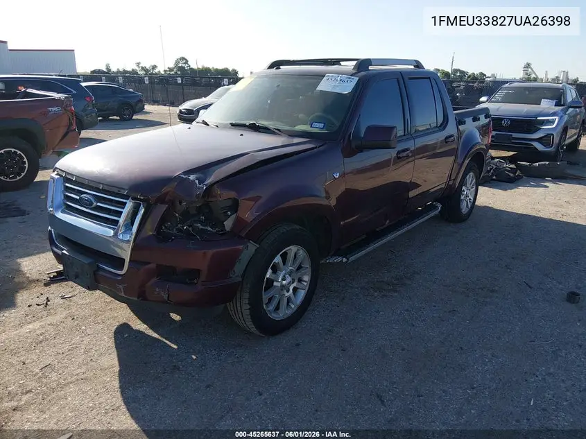 2007 Ford Explorer Sport Trac Limited VIN: 1FMEU33827UA26398 Lot: 45265637