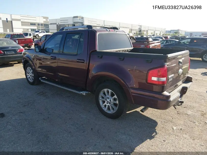 2007 Ford Explorer Sport Trac Limited VIN: 1FMEU33827UA26398 Lot: 45265637