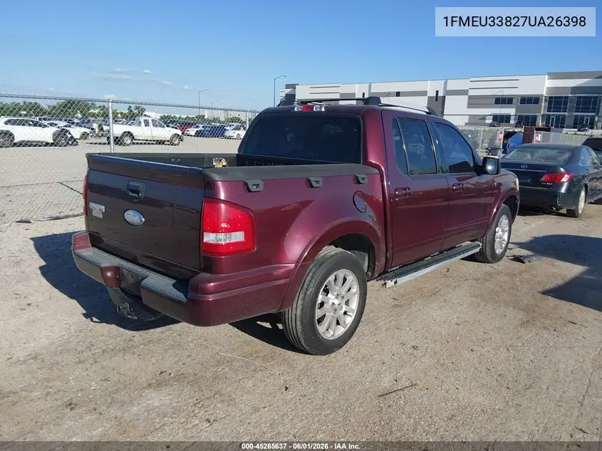2007 Ford Explorer Sport Trac Limited VIN: 1FMEU33827UA26398 Lot: 45265637