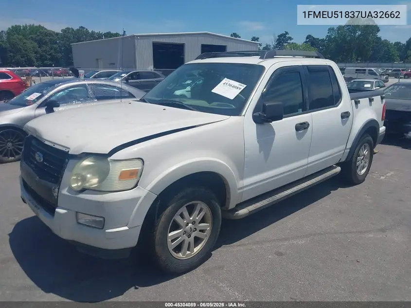 2007 Ford Explorer Sport Trac Xlt VIN: 1FMEU51837UA32662 Lot: 45304089