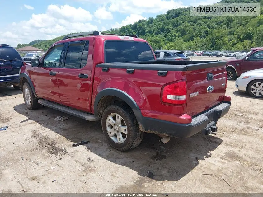2007 Ford Explorer Sport Trac Xlt VIN: 1FMEU51K17UA14530 Lot: 45346794