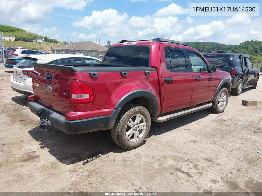 2007 Ford Explorer Sport Trac Xlt VIN: 1FMEU51K17UA14530 Lot: 45346794