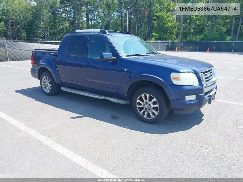 2007 Ford Explorer Sport Trac Limited VIN: 1FMEU53867UA64714 Lot: 45611360