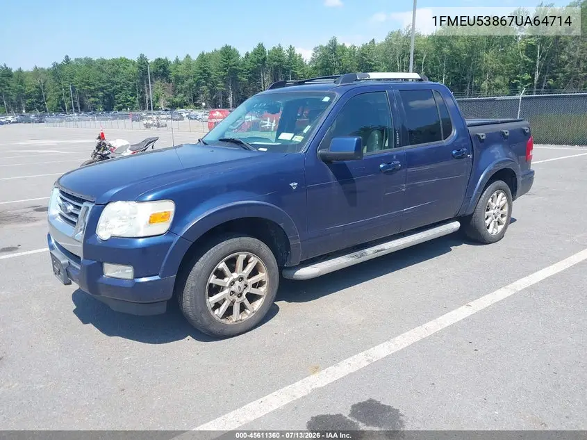 2007 Ford Explorer Sport Trac Limited VIN: 1FMEU53867UA64714 Lot: 45611360